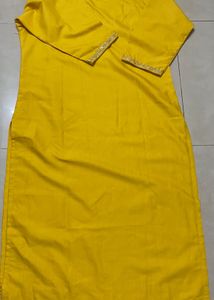 Vibrant Yellow Kurta Set with Floral Dupatta