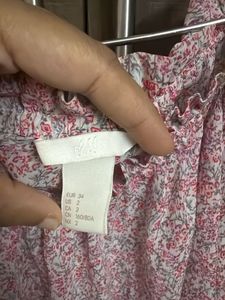 Pink Floral Cold Shoulder Top