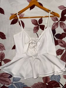 White Tie-Front Cami Top