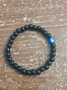 Black Beaded Evil Eye Bracelet