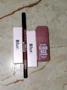 Swiss Beauty lipliner& Zudio matt lipstick,Blur