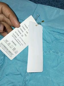 Cute Blue Cotton Briefs with Lace Trim
