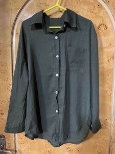 Olive Green Button-Up Shirt