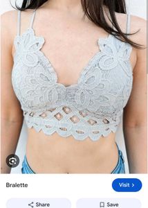 Blue Lace Bralette Top