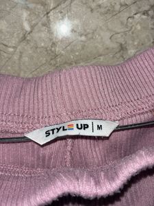 Cute Casual Ribbed Pink Shorts
