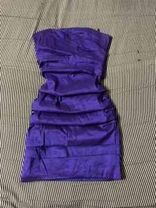 Purple Strapless Mini Dress