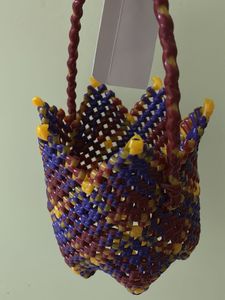 Handwoven Plastic Flower Basket
