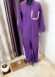 LACE DETAILED PURPLE CORDSET
