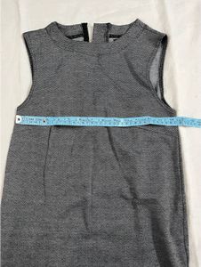 Charcoal Grey Herringbone A-Line Dress – Sleeveles