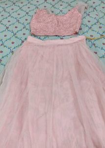 Pretty Pink Sequined Lehenga Set