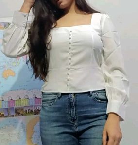 Set of 2 White and black Top