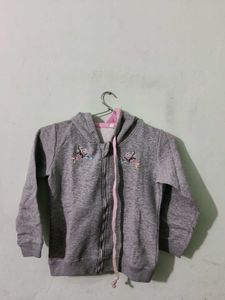 Cute Grey Kids Zip-Up Hoodie