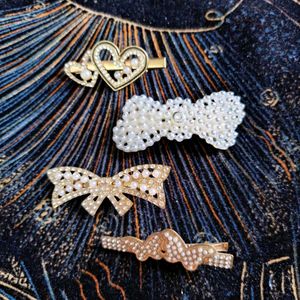 Stylish Pearl &amp; Rhinestone Hair Clips Set