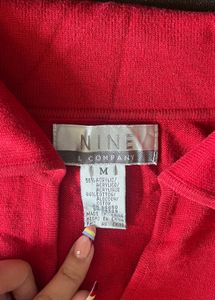 Red Collared Knit Sweater