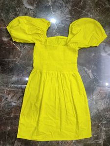 Yellow Beautiful A-Line Dress
