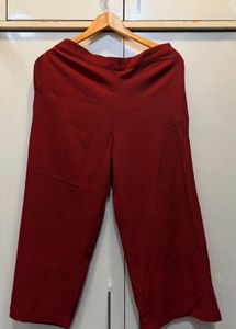 Maroon Wide Leg Pants