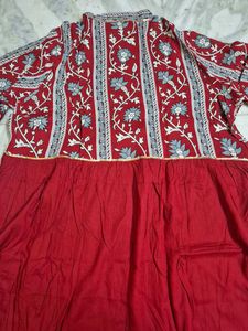 Beautiful Red Floral Kurta