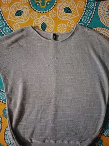 Grey Textured Knit Top