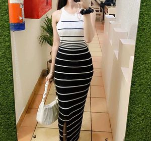 Striped Knit Maxi Dress
