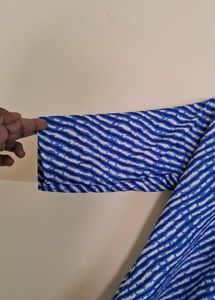 Blue Striped Crepe Kurta