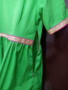 green crepe kurti