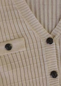 White Ribbed Knitted Cardigan Sweater