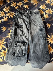 Stylish Grey Cargo Jeans