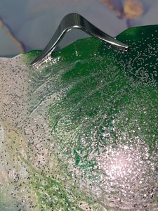 Green Resin Leaf Tray