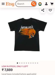 Metallica "Flame Skull" Single stich T-Shirt