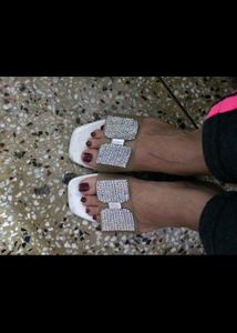 Sparkly Slide Sandals white in 5.5 inch 39 no.