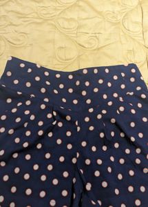 Navy Polka Dot High-Waisted Shorts