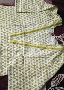 new pure cotton Green Printed Kurta Set