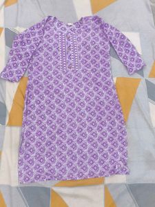 Purple Printed Kurta