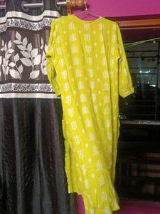 Yellow printed Kurta