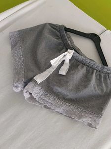 Cozy Striped Pajama Shorts with Lace Trim