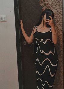 Wavy Print Slip On Newme Dress