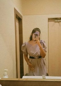 Lavender Puff Sleeve Wrap Dress