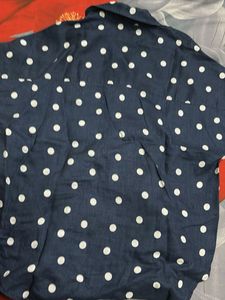 Polka Dot Button-Up Top