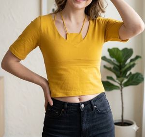 yellow crop top
