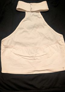 Sparkly Halter Neck Crop Top stone work