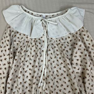 Vintage Floral Puff Sleeve Blouse