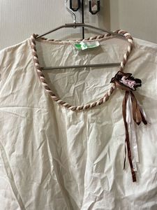 White Embroidered Kurta Top