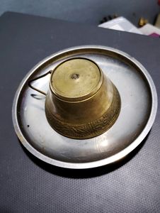 Miniature Brass Cup And Steel Plate