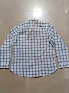 White Blue Checks Pure Cotton Shirt