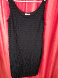 Chic Black Textured one piece therefore length