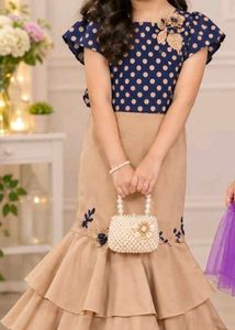 Girls Polka Dot Top & Ruffle Skirt Set