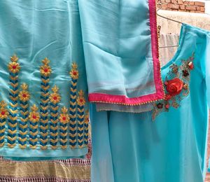 Beautiful Blue Kurta Set with Embroidery