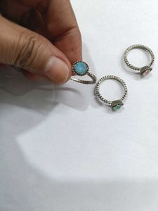 Set of 3 Gemstone Rings