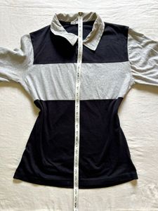 Striped Long Sleeve Polo Shirt