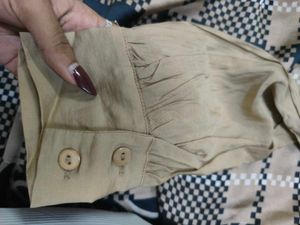 Elegant Collared Beige Top